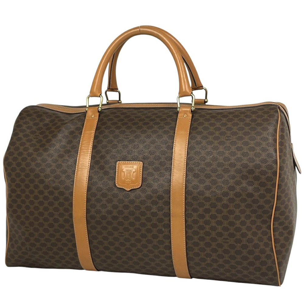 Celine Macadam Boston bag handbag canvas brown